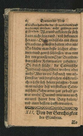 XII. Von der Gerechtigkeit des Glaubens.