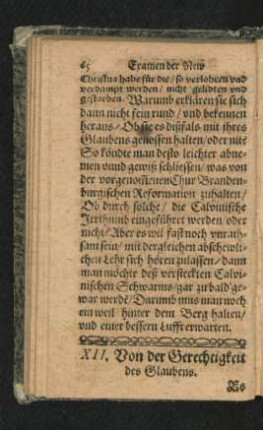 XII. Von der Gerechtigkeit des Glaubens.