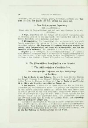 C. Die süddeutschen Landschaften und Staaten