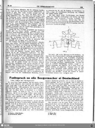 Funkspruch on olle Seegermacher ei Deutschland