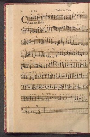 Canzon Sesta. Violino & Viola Bastarda.