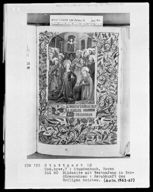 Lateinisch-französisches Stundenbuch (Livre d'heures) — Pfingstwunder, Folio 80recto