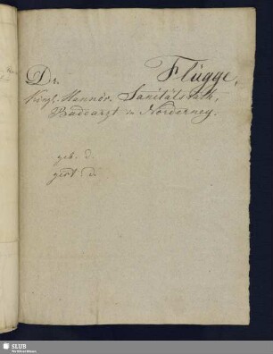 Nr. 76. Flügge, ... (Badearzt in Norderney)
