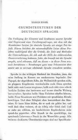 Grundstrukturen der deutschen Sprache