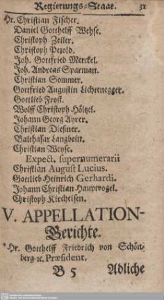 V. Appellation-Gerichte
