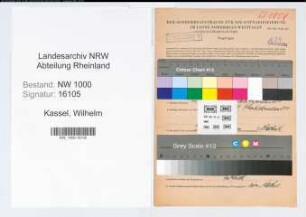Entnazifizierung Wilhelm Kassel, geb. 03.03.1898 (Vers.Angest.)