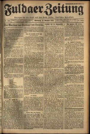 Ausgabe vom Mittwoch, den 21. Oktober 1925.