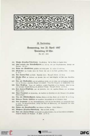 III. Auctionstag (Nr. 631-863)