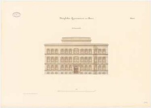 Gymnasium, Bonn: Klassengebäude: Hinteransicht 1:100