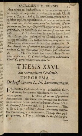 255-265, Thesis XXVI. Sacramentum Ordinis.