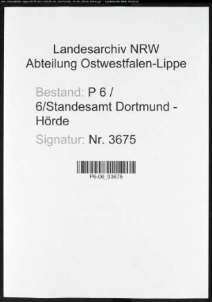 Namensverzeichnis Dortmund - Hörde,Todesfälle