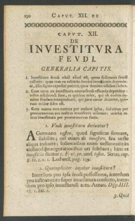 Caput. XII. De Investitura Feudi