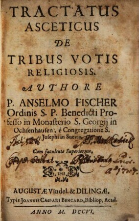 Tractatus Asceticus De Tribus Votis Religiosis