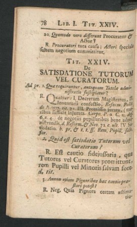 Tit. XXIV. De Satisdatione Tutorum Vel Curatorum