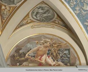 Ausmalung des Treppenhauses im Palazzo Grifoni Budini Gattai : Allegorische Darstellung in Stichkappen und Lünetten