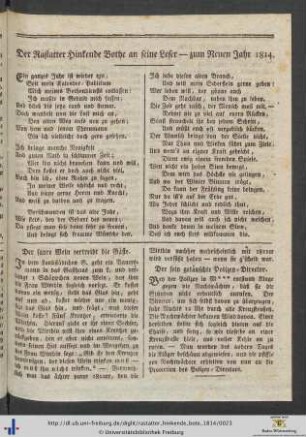 Der Rastatter Hinkende Bothe an seine Leser.