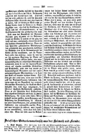Brieflicher Gedankenaustausch aus der Heimath und Fremde