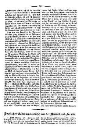 Brieflicher Gedankenaustausch aus der Heimath und Fremde