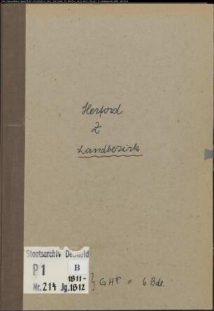 Zivilstandsregister der Mairie Herford, Kreis Herford (GHT 1811-1812, A 1811) (Gemeinde: Herford Landbezirk)