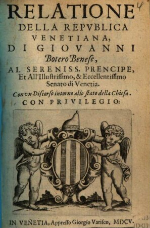 Relatione Della Republica Venetiana