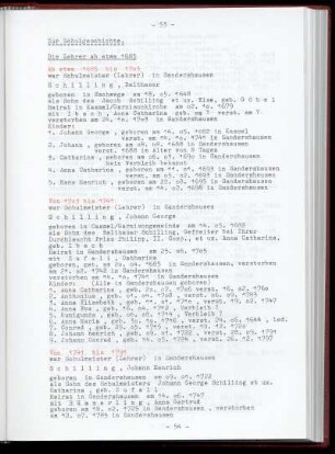 Zur Schulgeschichte (Die Lehrer in Sandershausen)