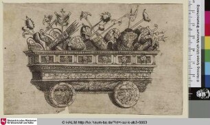 Wagen mit Kriegstrophäen