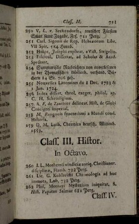 Class. III. Histor.