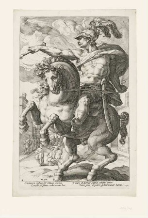 Marcus Curtius zu Pferd, Blatt 4 der Folge "Römische Helden"