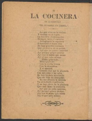 La cocinera de la zarzuela "El hombre es débil."