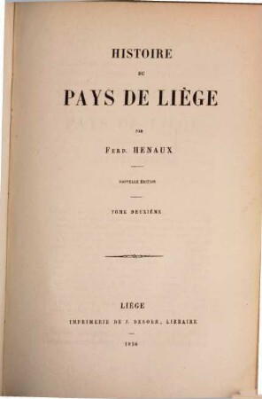 Histoire du pays de Liège, 2