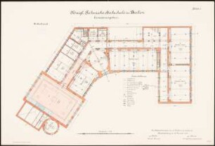 Technische Hochschule Berlin Erweiterungsbau, 1. Bauabschnitt: Grundriss (Drittes Stockwerk) 1:100