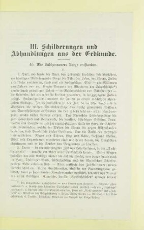 III. Schilderungen und Abhandlungen aus der Erdkunde