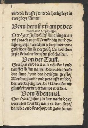 Vom beruff und ampt des worts und der schlüssel.