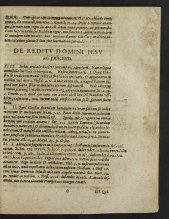 De Reditu Domini Iesu ad iudicium.