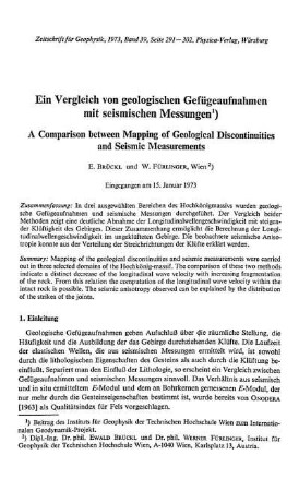 Ein Vergleich von geologischen Gefügeaufnahmen mit seismischen Messungen