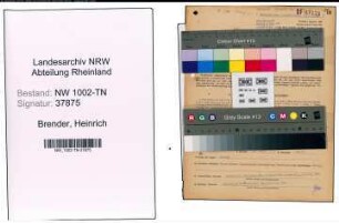 Entnazifizierung Heinrich Brender , geb. 11.06.1898 (Kaufmann)