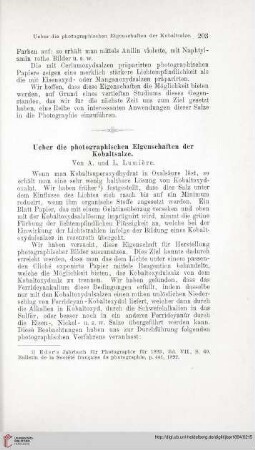 Ueber die photographischen Eigenschaften der Kobaltsalze