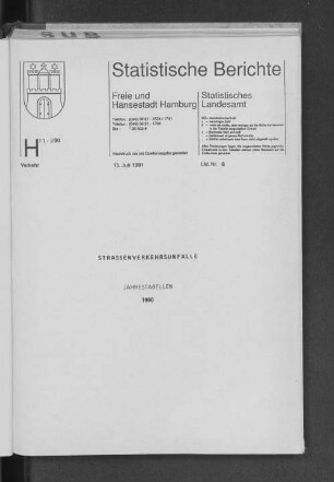 Straßenverkehrsunfälle Jahrestabellen 1990 : Lfd. Nr. 8