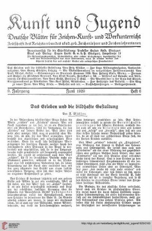 N.F. 9.1929 S. 135-137: Das Erleben und die bildhafte Gestaltung