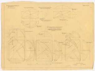Großherzogliches Museum, Darmstadt Ausführungsprojekt ab 1896: Mittelalterlicher Hof: Details der Gewölbe 1:25
