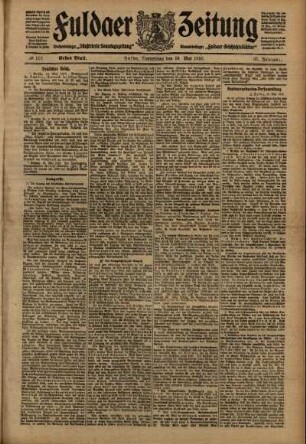 Erste Ausgabe vom Donnerstag, den 19. Mai 1910.