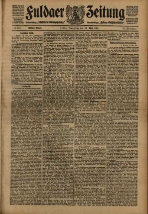 Erste Ausgabe vom Donnerstag, den 19. Mai 1910.