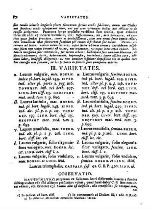 III. Varietates.