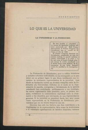La universidad y la federación