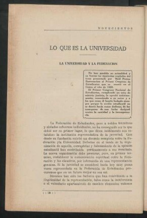 La universidad y la federación