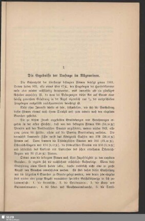 I. Die Ergebnisse der Umfrage im Allgemeinen