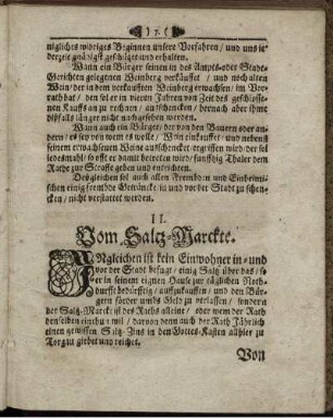II. Vom Saltz-Marckte