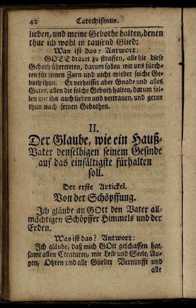 II. Der Glaube, wie ein Haußvater [...] = Ta W...ra Kak jaden Gospoda... [...]