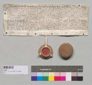 Berchtesgadener Leibgedingsbrief des Hans Obermeier (Obermayr) für das gleichnamige Gut zu Schönbrunn.; S: Stift Berchtesgaden