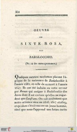 Oeuvre de Sixte Rosa dit Badalocchio